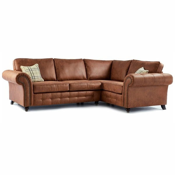 Furnishings For Less Oakland 4 Seater Leather Corner Sofa Chesterfield Style