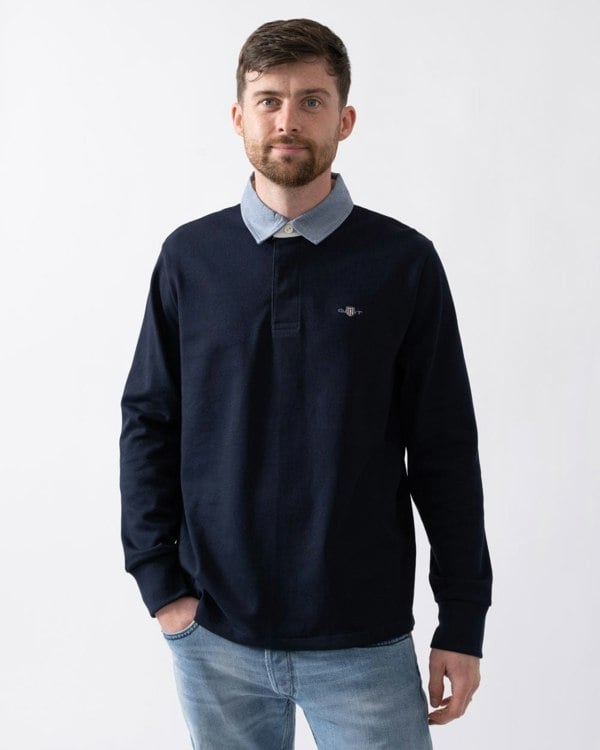 GANT Mens Regular Fit Chambray Heavy Rugger - 433 Evening Blue