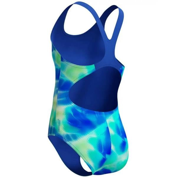 Vibrant blue teal printed Speedo Girls Splashback Swimsuit