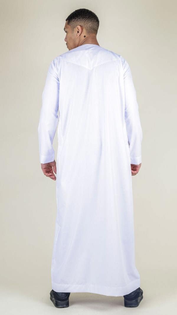 Infinity Leather Men's Thobe Emirati Islamic Jubba Robe Eid Tassel Slim Fit