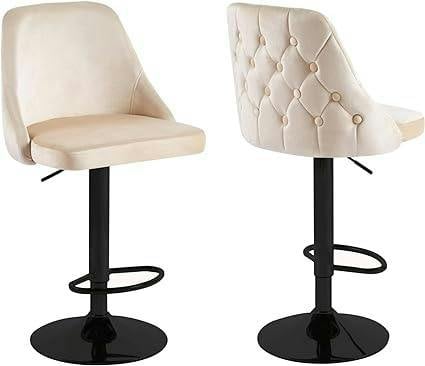 HYGRAD BUILT TO SURVIVE Adjustable Velvet Swivel Bar Stools – Set of 2 | HYGRAD®