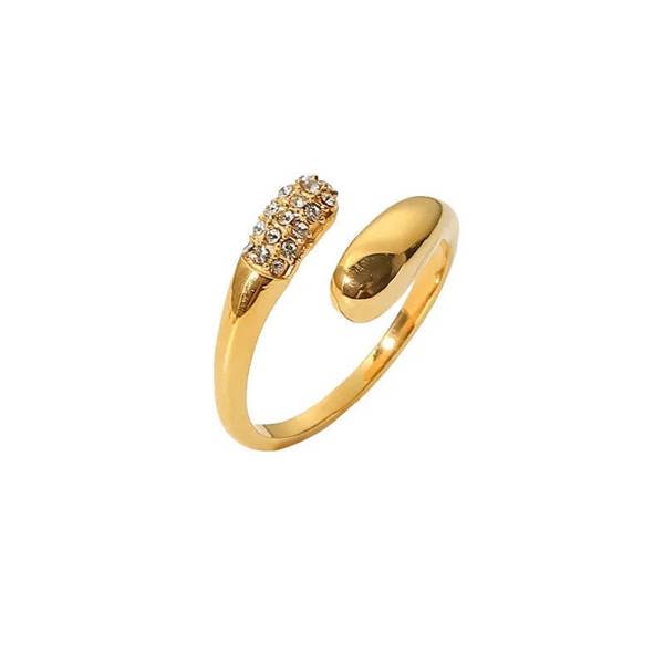 Elk & Bloom Double Star Dainty Dome 14K Gold Ring