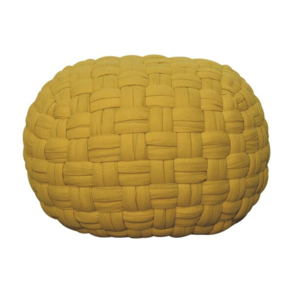Wyld Haus Lucca Yellow Mustard Cotton Weave Tube Footstool