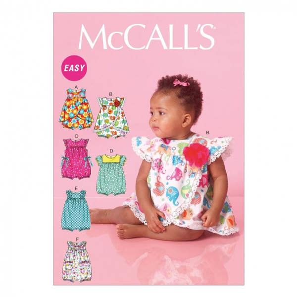 McCalls 7107 Paper Sewing Pattern – Baby Jumpsuit, Size NB-XL, Easy