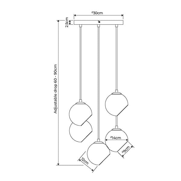 Pagazzi Lighting Branco Multi Light Ceiling Light Pendant