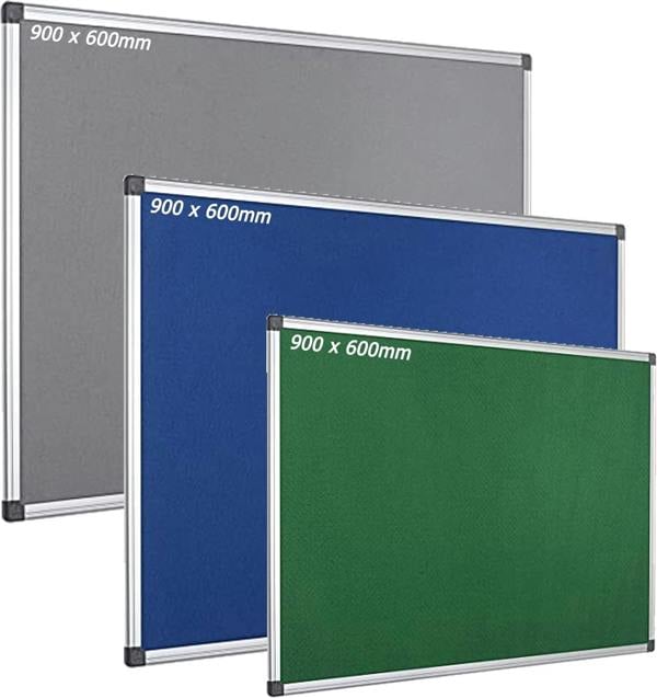 KAV 900 x 600mm Aluminium Frame Notice Pin Board - Felt Notice Board Bulletin Frame for Office, School, Bedroom, Memo, and Home