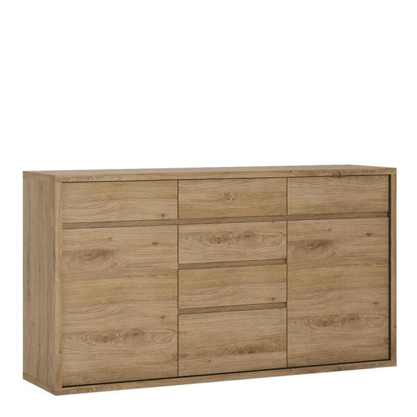 Wyld Haus Athens Natural Oak Wood Effect 6 Drawer Storage Chest 2 Doors