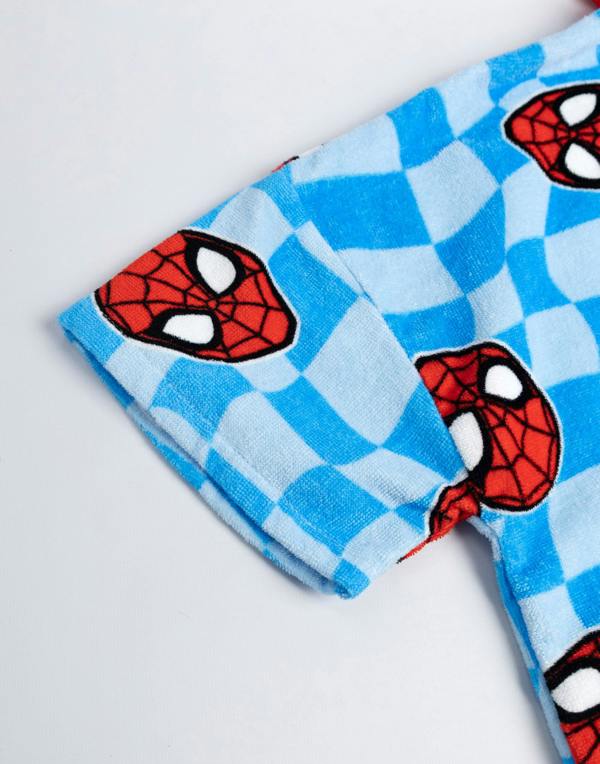 Vanilla Underground Spiderman Boys Blue Character Head Poncho Towel (One Size)