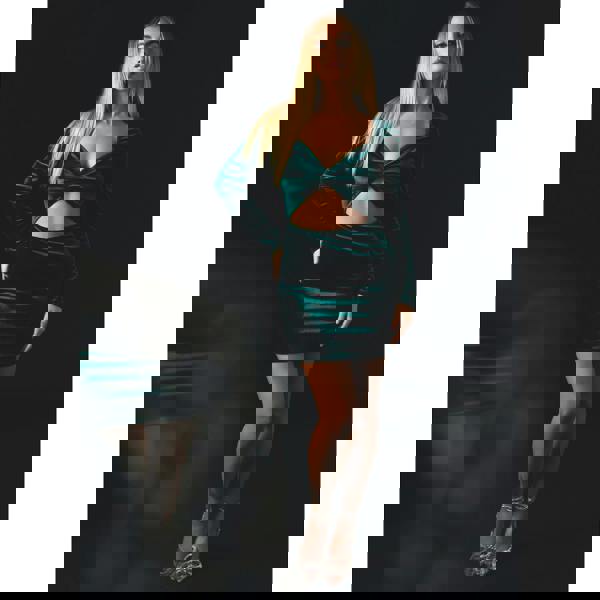 Pink Vanilla Velvet Twist Front Dress