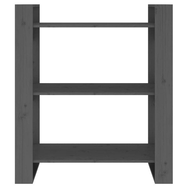 Berkfield Book Cabinet/Room Divider Grey 80x35x91 cm Solid Wood Pine