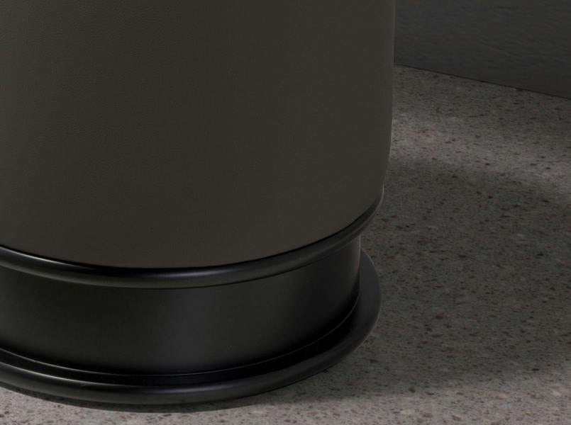Angel Cerdá Dark grey leatherette pouffe 5135