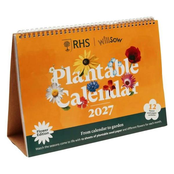 RHS, Plantable Flower Large Easel Desk Calendar 2027, Desk Calendars, Month To View, Lifestyle, Gift