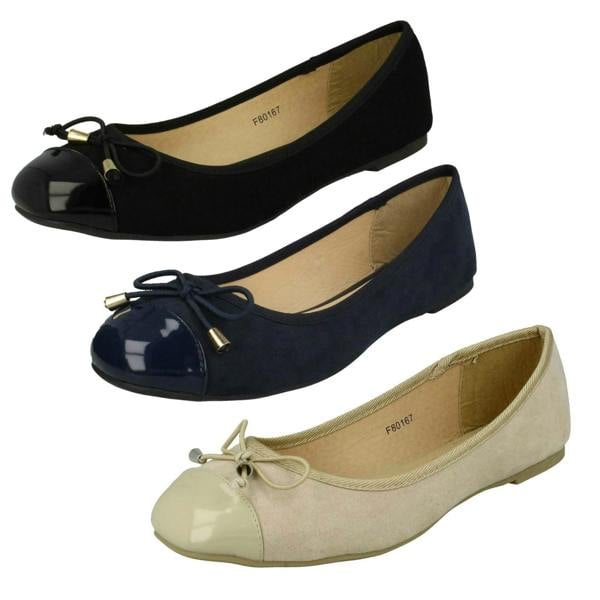 Spot On Ladies Spot On Bow Ballerina Shoes