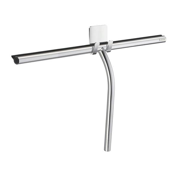 Polished stainless steel shower squeegee