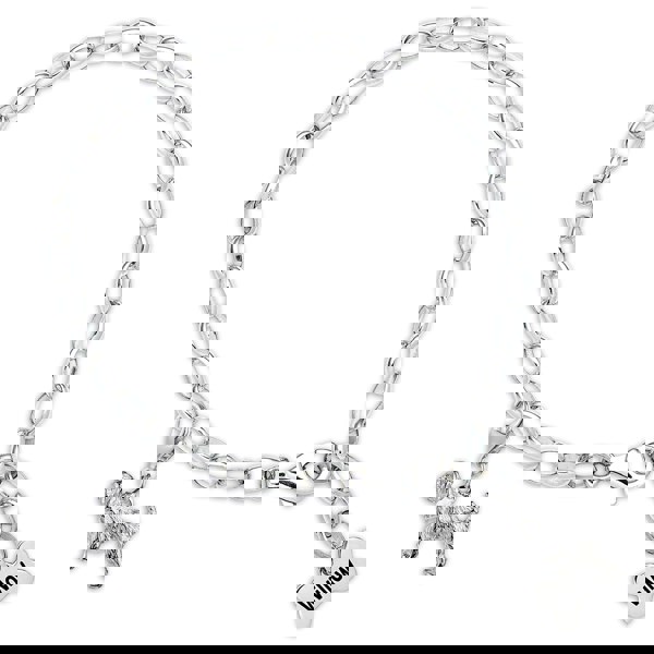 Sterling Silver Adjustable Chain Link Bracelet With Personalised Tag - MYLEE London
