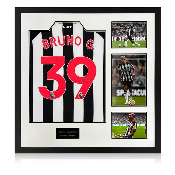 Bruno Guimarães Signed Newcastle United 23-24 Shirt Elite Frame