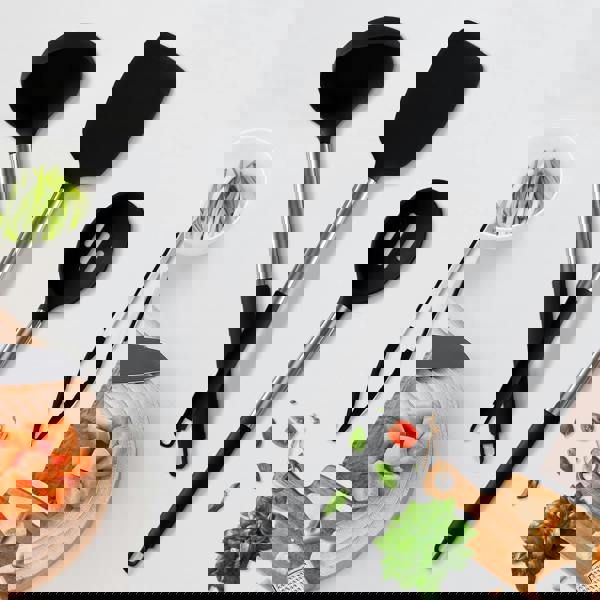 Anygleam Kitchen Utensils Non-stick Grey/ Silver 5 Set Cooking Tool Accessories Heat Resistant Kitchenware