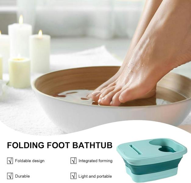 Dyzi Foldable Foot Bath Soak Tub with Massage for Home and Travel Use