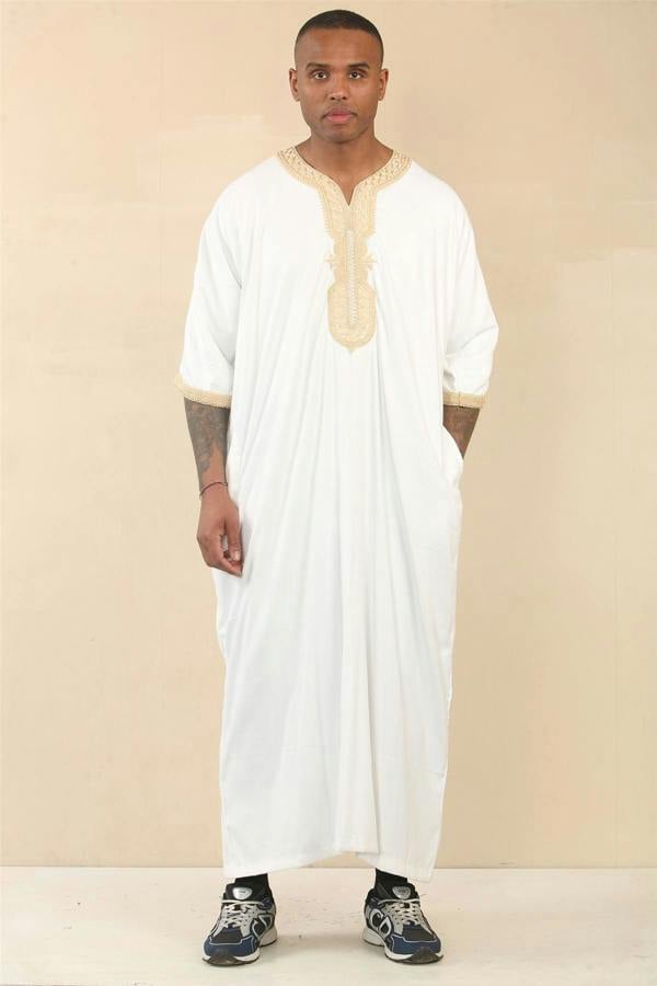 Infinity Leather Men's Moroccan Thobe Jubba Robe Eid Djellaba Gandoura