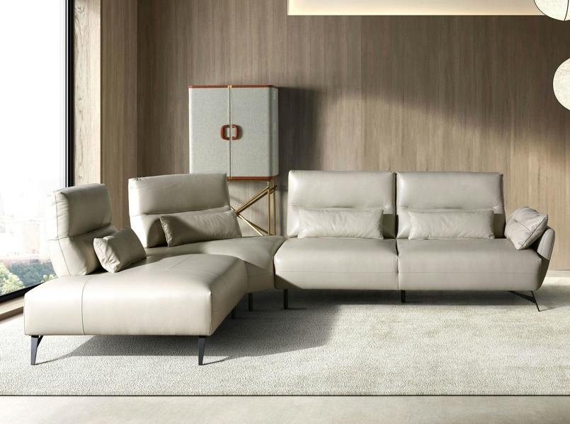 Angel Cerdá Corner sofa in sand leather 6213/6214