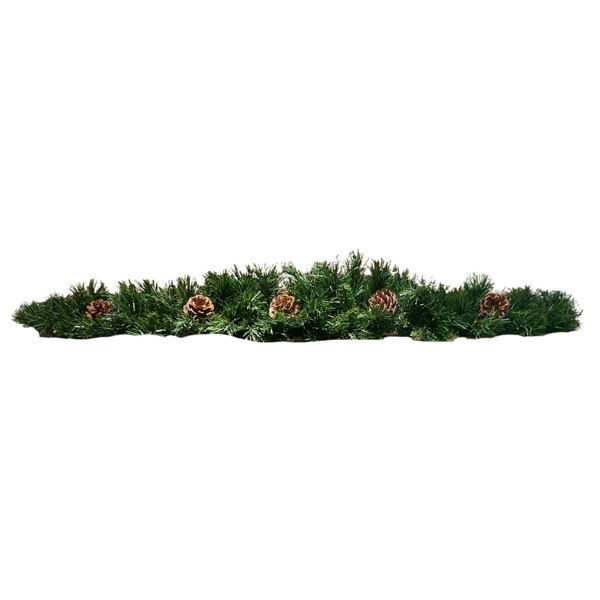 Samuel Alexander 90cm Deluxe Snow Time Princess Green Garland Swag 108 Tips With 5 Pine Cones