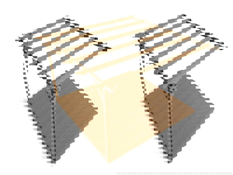 Arbor Garden Solutions Wall Mounted Pergola and Decking Kit Sculpted Design