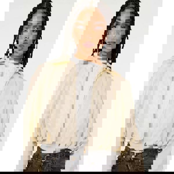 Pink Vanilla Faux Leather Puffball Jacket