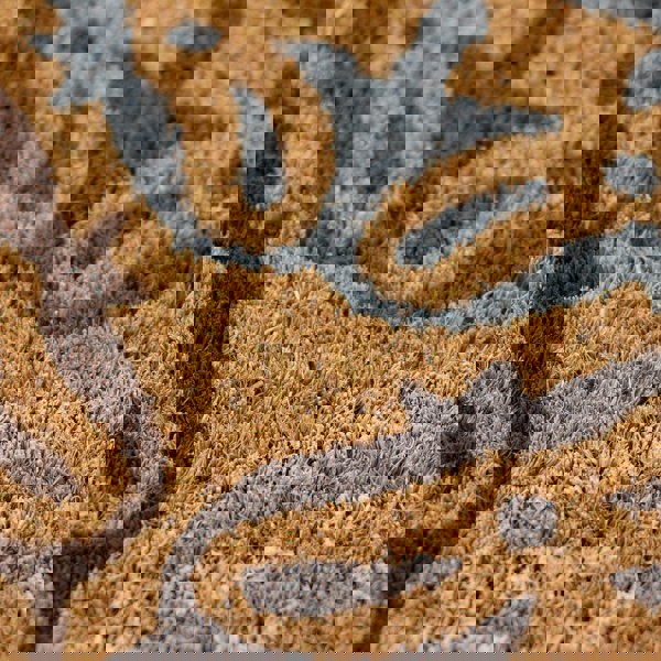 JVL Eco-Friendly Latex Backed Coir Entrance Doormat, 45x75cm - Tiles