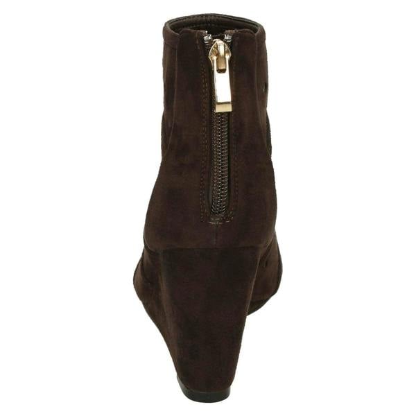 Spot On Ladies Spot On High Wedge Peeptoe Ankle Boots