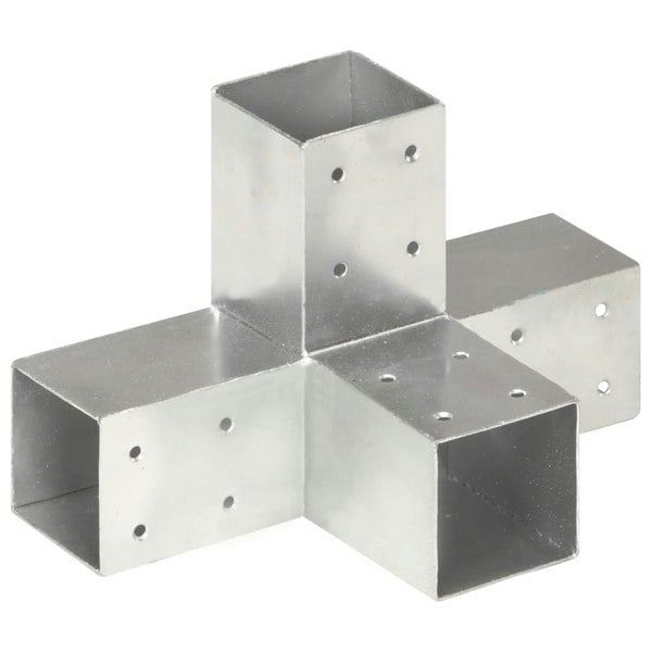 Berkfield Post Connector X Shape Galvanised Metal 71x71 mm