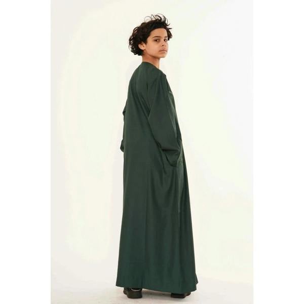HM10 - Boy's Thobe Emirati Omani Zipped Jubba - Green - Thobez - 12