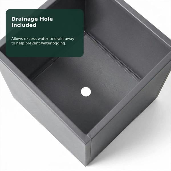 Nicoman Galvanised Steel Cube Metal Planter 50x50x50cm