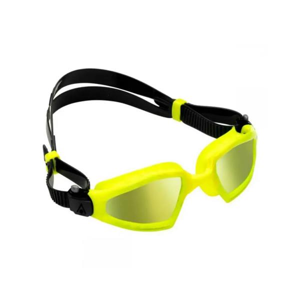 Aquasphere Kayenne Pro titanium mirrored swim goggles in neon yellow and black
