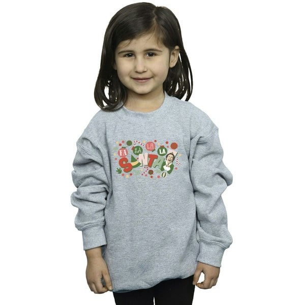 Elf Girls Santa Fa La La Sweatshirt - Sports Grey