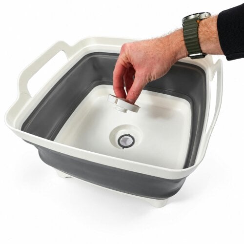 Collapsible Washing Up Bowl Drain Plug Caravan Campervan Motorhome Folding 10L