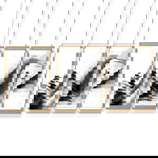 Modern Wall Art Living Room | Set of 3 Asian Inspired Wall art Prints