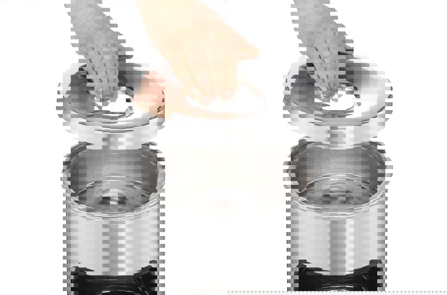 Durable Round Metal Waste Bin with Fire Extinguishing Ashtray | 17L | Black