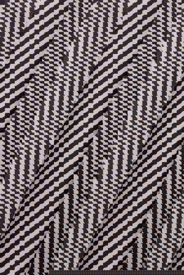 Diagonal Stripe Velvet Bow A Line Midi Dress - Black White DR5050