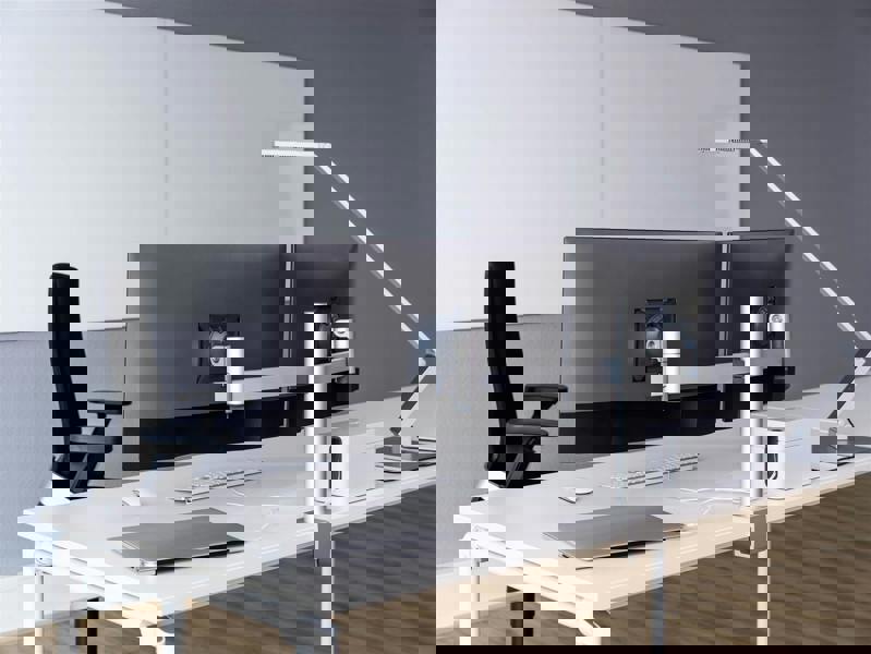 Durable Monitor Mount PRO for 2 Screens | Through-Desk Clamp Attachment