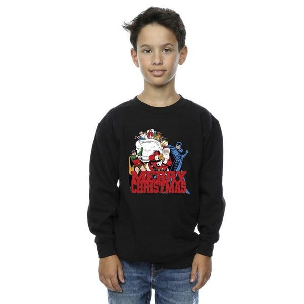 DC Comics Boys Batman Merry Christmas Comic Sweatshirt - Black