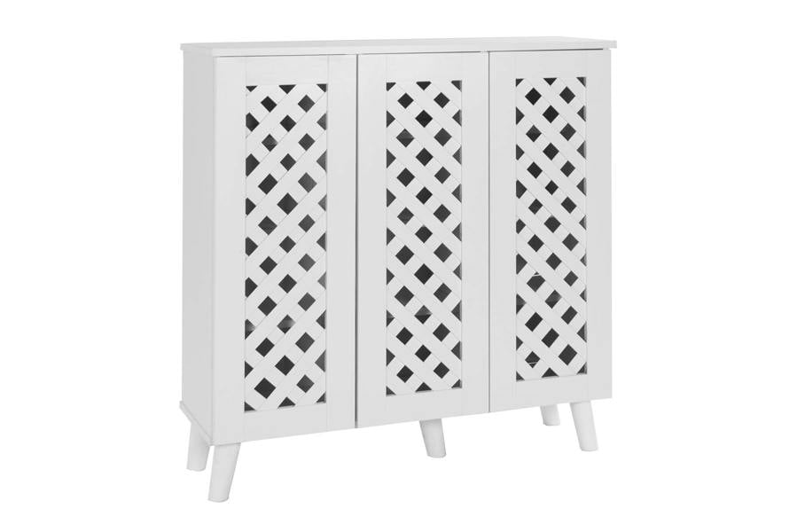 Timber Art Design Modern Shoe Storage Cabinet 3 Doors Footwear Stand Rack Unit Cupboard