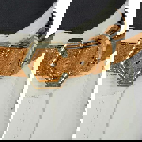 Coldstream Roxburgh Suede Belt - Tan/Silver