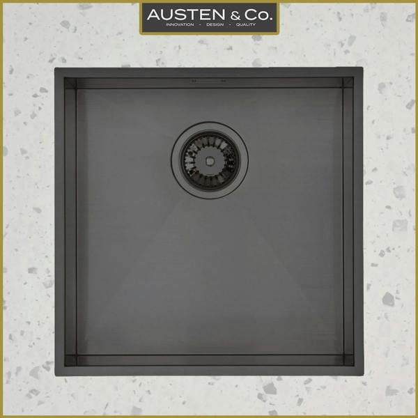 Austen & Co. Loreto Single Bowl Stainless Steel Kitchen Sink - Gunmetal