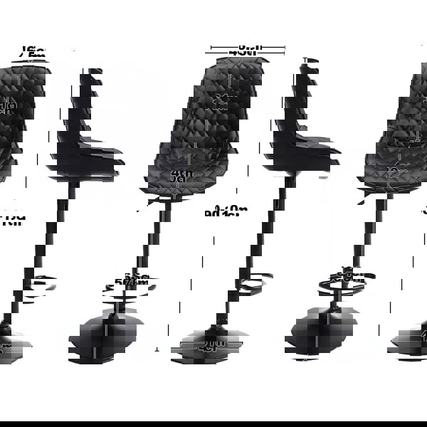 Set of 2 Faux Leather Height Adjustable Bar Stool Black Bar Stools Living and Home