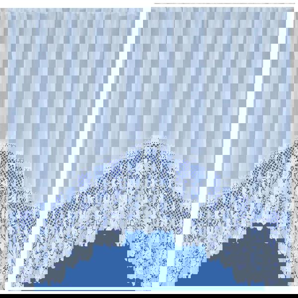 Tyrone Textiles Traditional Base Design Net Lace Curtain Jardiniere with Elevated Base