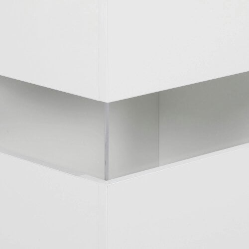 Wyld Haus Latoli High Gloss White Sideboard With Integrated LED Lighting 4 Drawer 4 Doors
