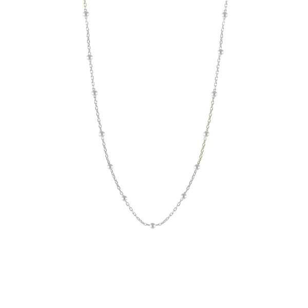 Spero London Bead Chain Sterling Silver Satellite Necklace