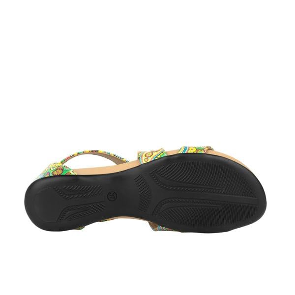 Embassy London Isabella - Festival Green - Women's cross strap sandal with covered zip-up heel