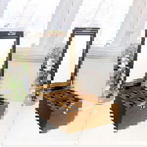 Rafaelo Mobilia 6 Slot Watch Lockable Storage Box Brown