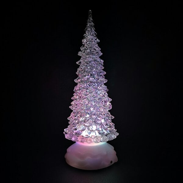 Samuel Alexander 27cm Dual Power LED Christmas Glitter Water Spinner Colour Changing Tree